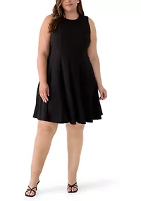 Plus Sleeveless Crepe A-Line Dress