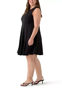 Plus Sleeveless Crepe A-Line Dress