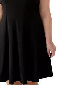 Plus Sleeveless Crepe A-Line Dress
