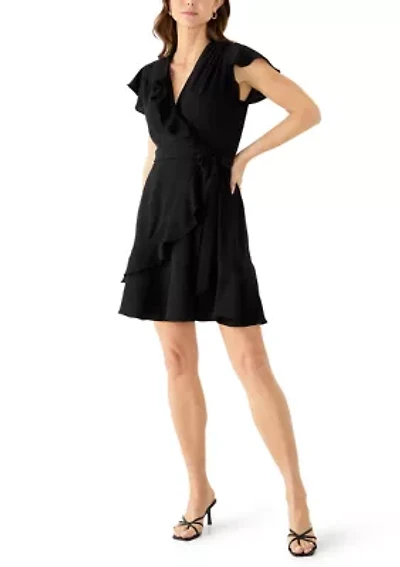 Women's Short Ruffle Sleeve A-Line Dress