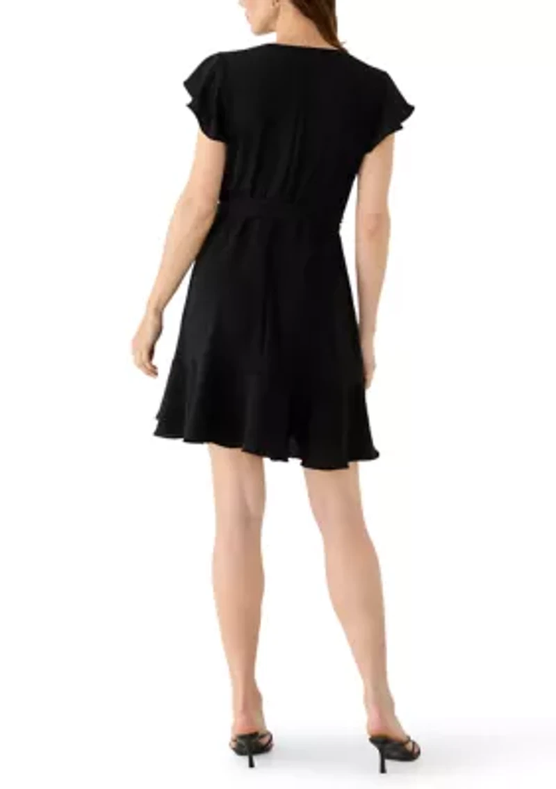 Women's Short Ruffle Sleeve A-Line Dress