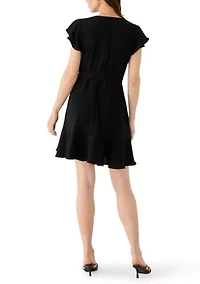 Women's Short Ruffle Sleeve A-Line Dress