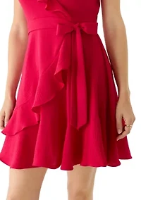Women's Short Ruffle Sleeve A-Line Dress