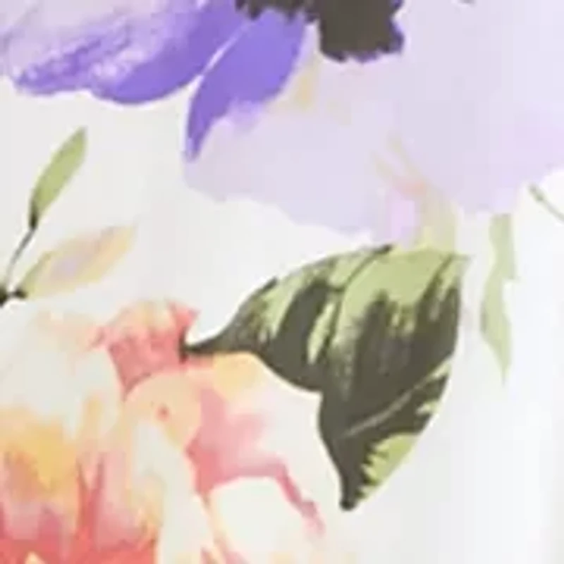 Plus Short Sleeve Floral Chiffon Wrap Dress