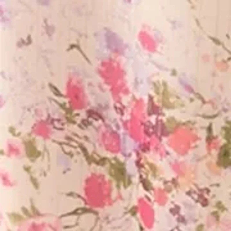 Women's Puff Sleeve Floral Lurex Chiffon Wrap Maxi Dress