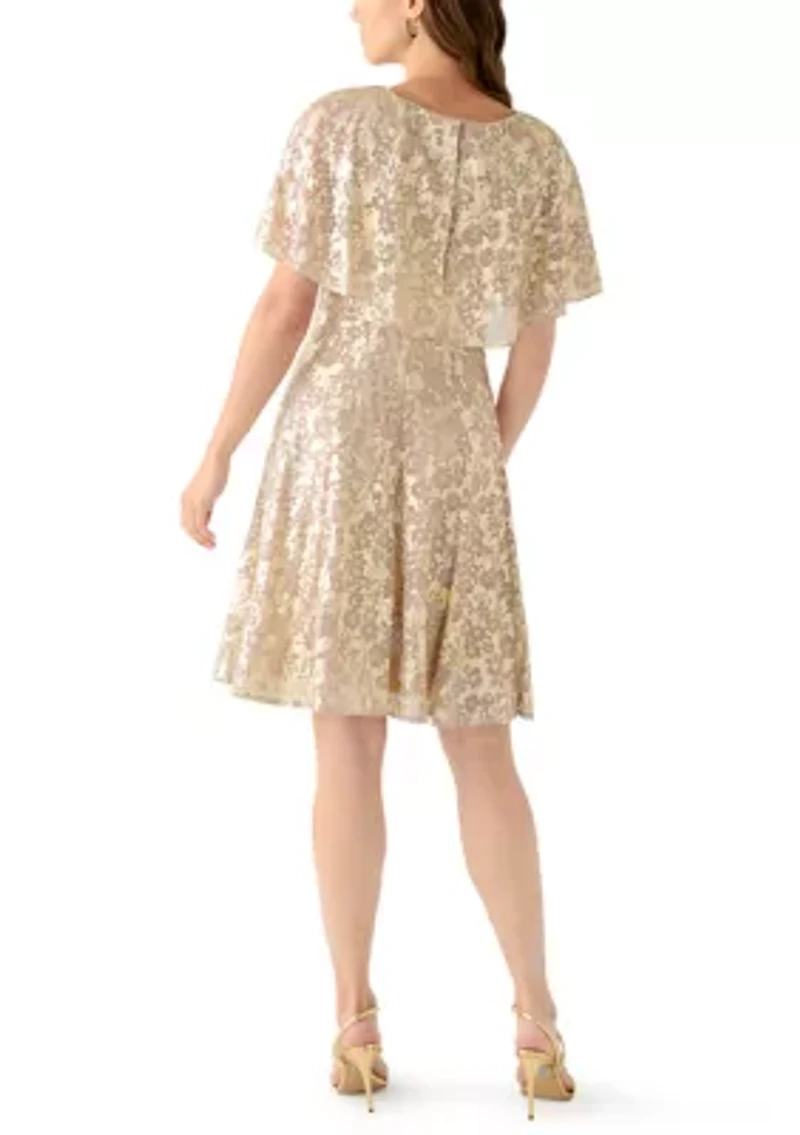 Women's Metallic Boat Neck Dress