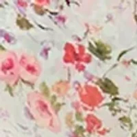 Plus Short Sleeve Crew Neck Ditsy Floral Dress