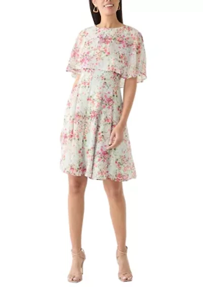 Women's Crew Neck Floral Print Dress