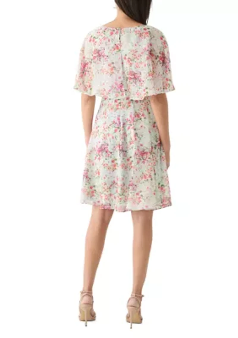 Women's Crew Neck Floral Print Dress