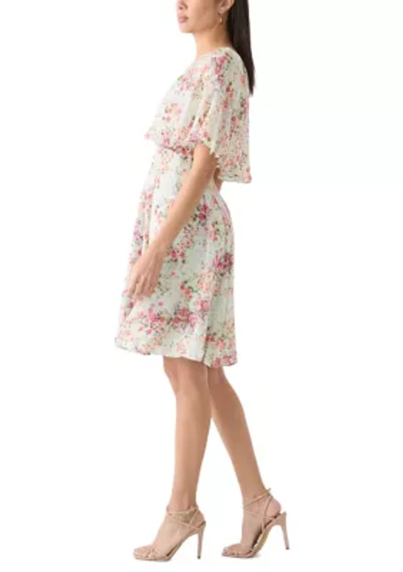 Women's Crew Neck Floral Print Dress