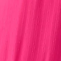 Plus Long Sleeve V-Neck Solid Ruffle Fit and Flare Dress