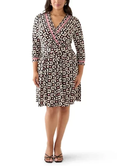 Plus Long Sleeve Wrap Dress