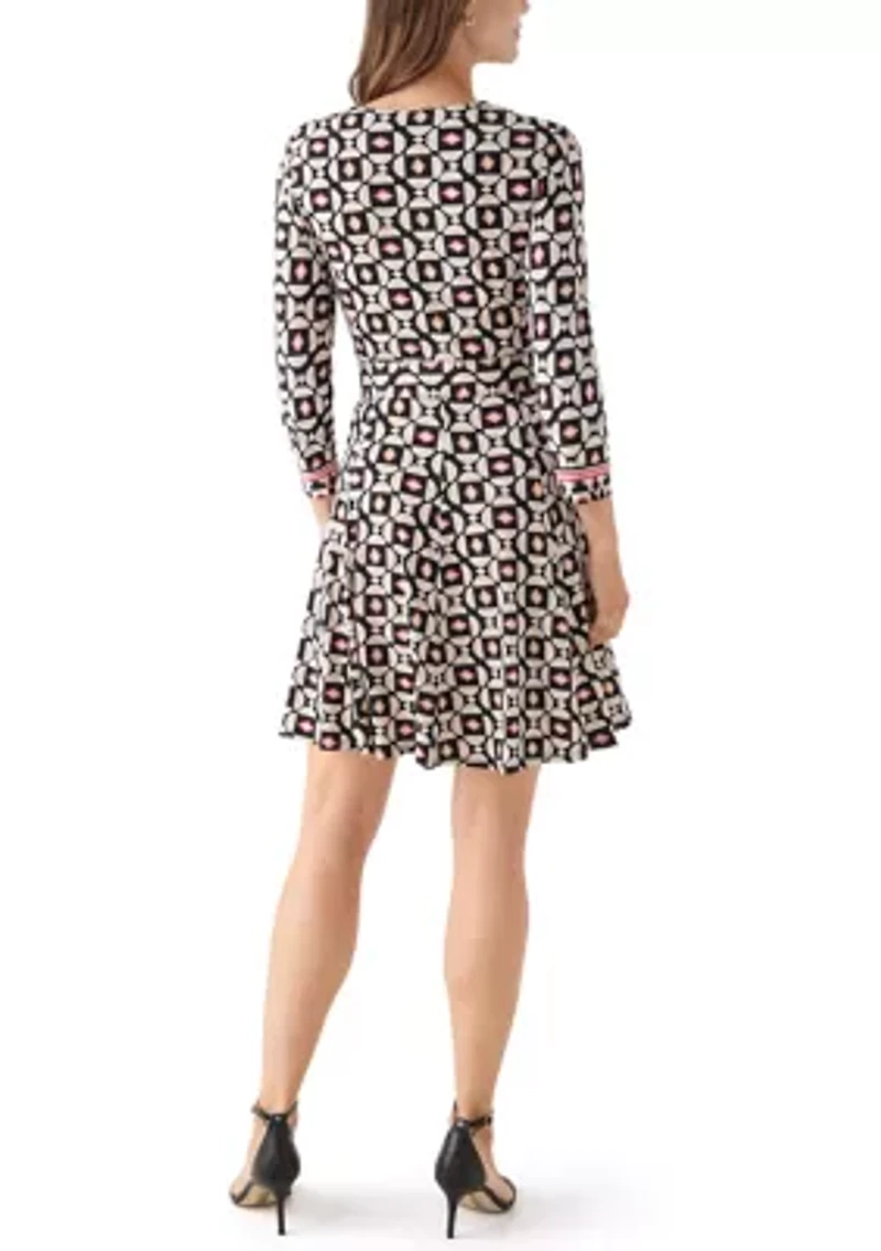 Women's V-Neck Printed Surplice Dress