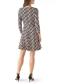 Women's V-Neck Printed Surplice Dress