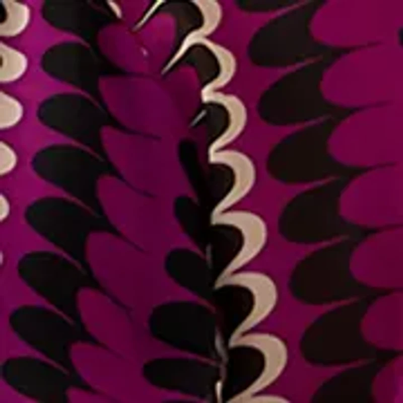 Plus Mock Neck Printed Chiffon Dress