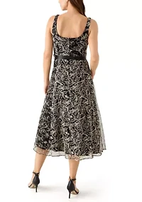 Women's Scoop Neck Mesh Cocktail Dress