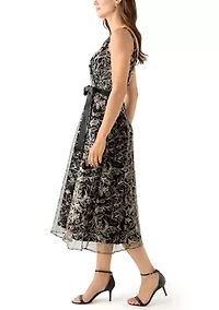 Women's Scoop Neck Mesh Cocktail Dress