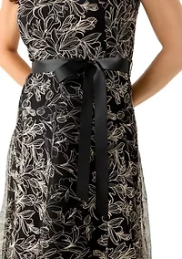 Women's Scoop Neck Mesh Cocktail Dress