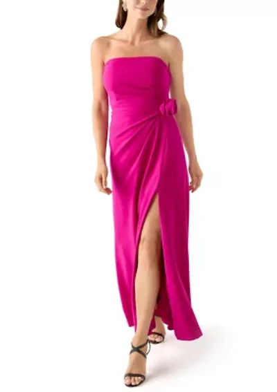 Women's Strapless Long Scuba Gown