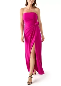 Women's Strapless Long Scuba Gown