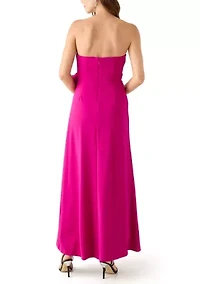 Women's Strapless Long Scuba Gown