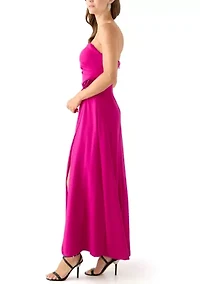 Women's Strapless Long Scuba Gown