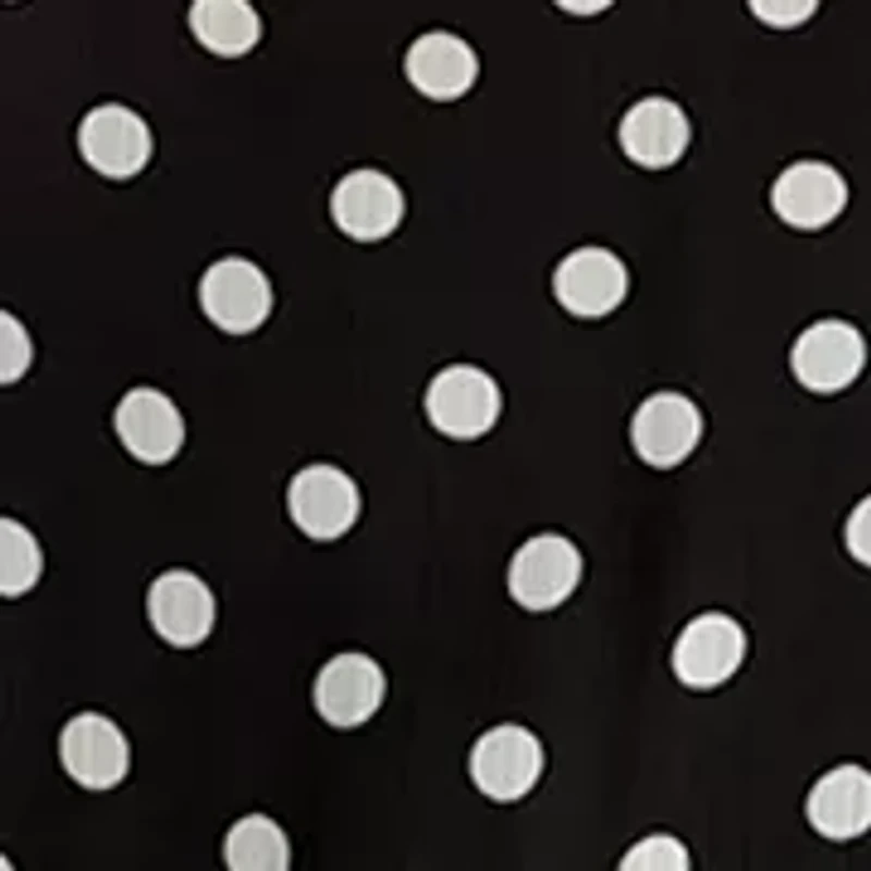 Plus Long Sleeve Dot Print Maxi Dress