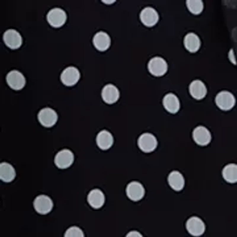 Women's Long Sleeve Mock Neck Polka Dot Chiffon Dress