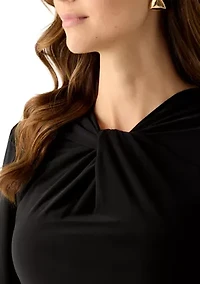 Women's Long Sleeve Chiffon Fit-and-Flare Dress
