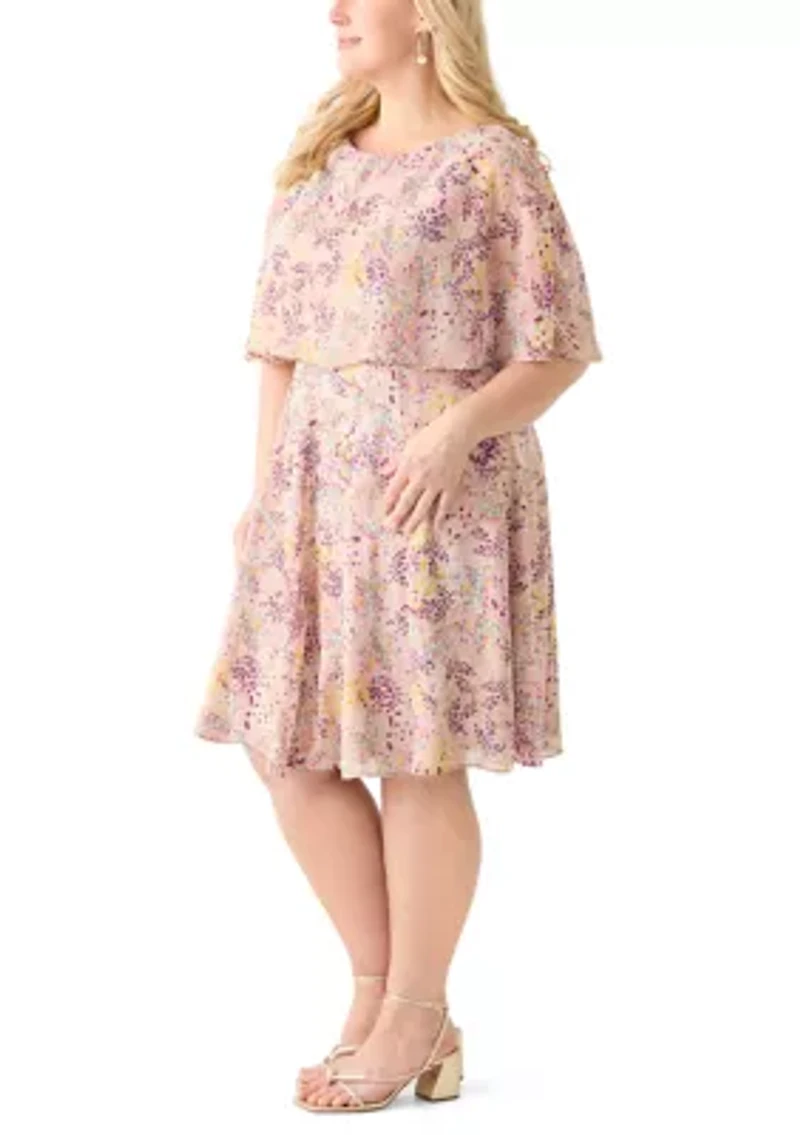 Plus Ditsy Floral Midi Dress