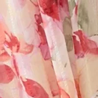 Plus Long Sleeve Printed Chiffon Dress