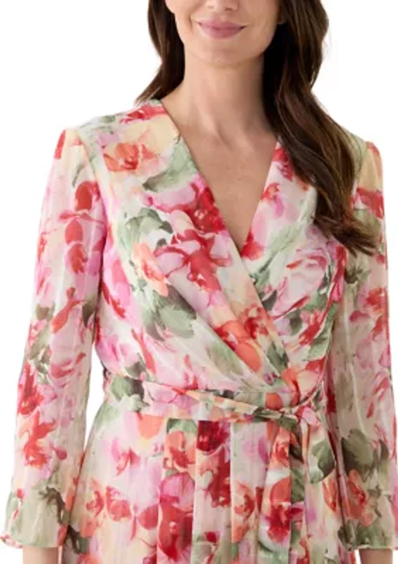 Plus Long Sleeve V-Neck Maxi Dress