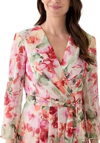 Plus Long Sleeve V-Neck Maxi Dress