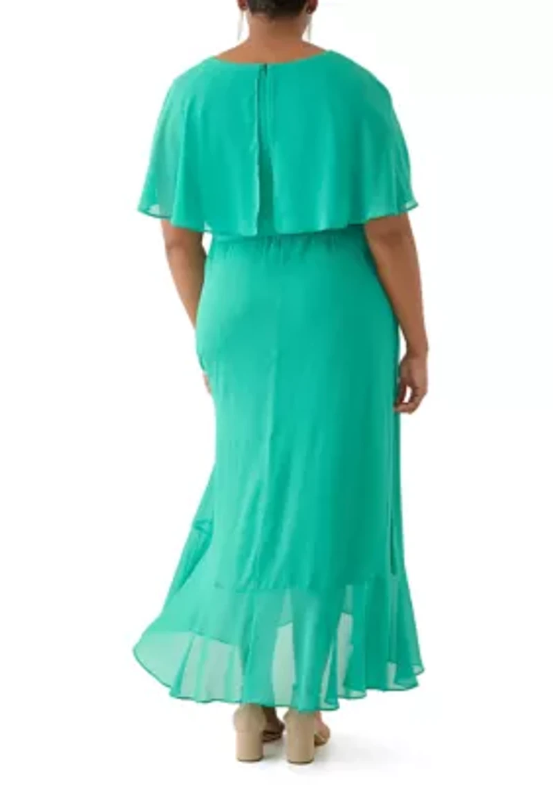 Women's Cape Sleeve Maxi Dress