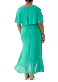Women's Cape Sleeve Maxi Dress