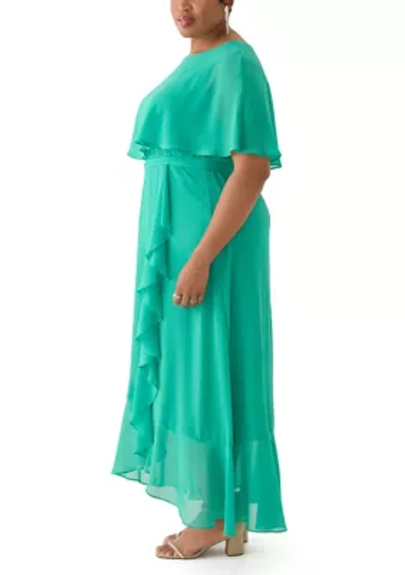 Women's Cape Sleeve Maxi Dress