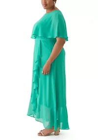 Women's Cape Sleeve Maxi Dress