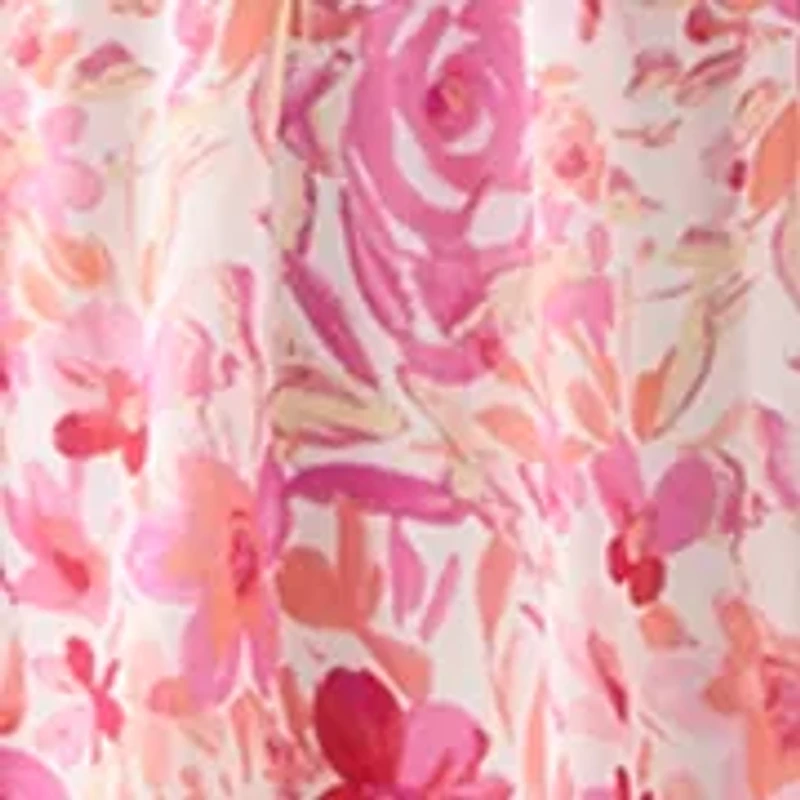 Plus Long Sleeve Chiffon Floral Maxi Dress