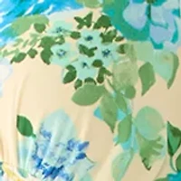 Women's Long Sleeve V-Neck Floral Print Chiffon Dress