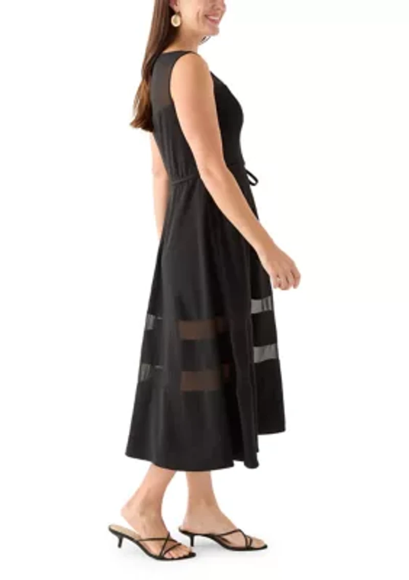 Women's Sleeveless Scuba Crepe Fit-and-Flare Dress