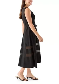 Women's Sleeveless Scuba Crepe Fit-and-Flare Dress