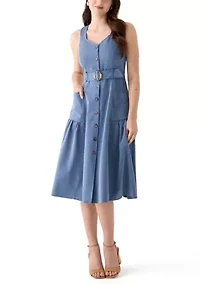 Women's Sleeveless Sweetheart Neck Midi Dress