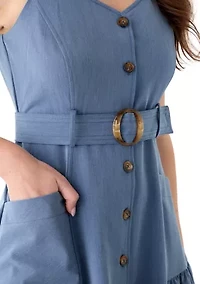 Women's Sleeveless Sweetheart Neck Midi Dress