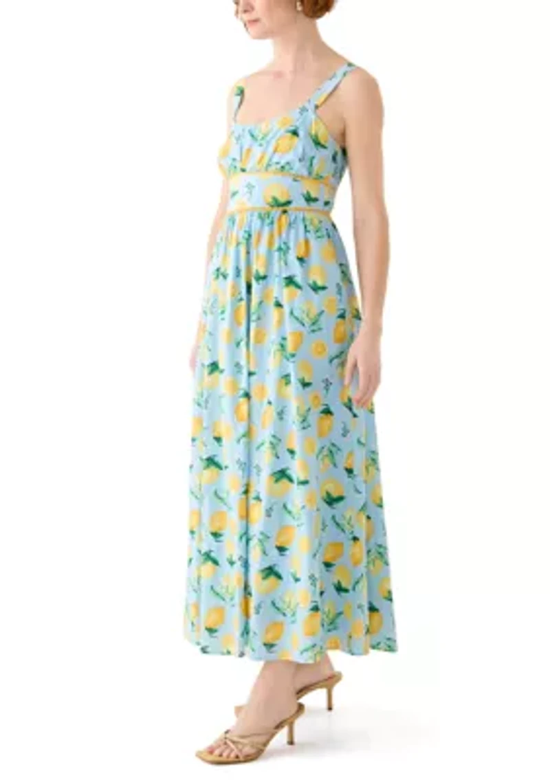 Women's Fruit Printed Scoop Neck Dress