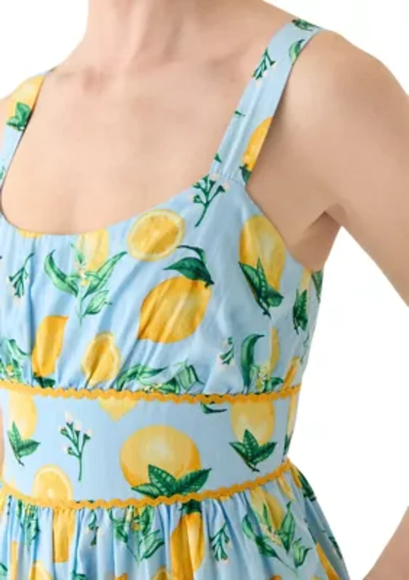 Women's Fruit Printed Scoop Neck Dress