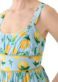 Women's Fruit Printed Scoop Neck Dress