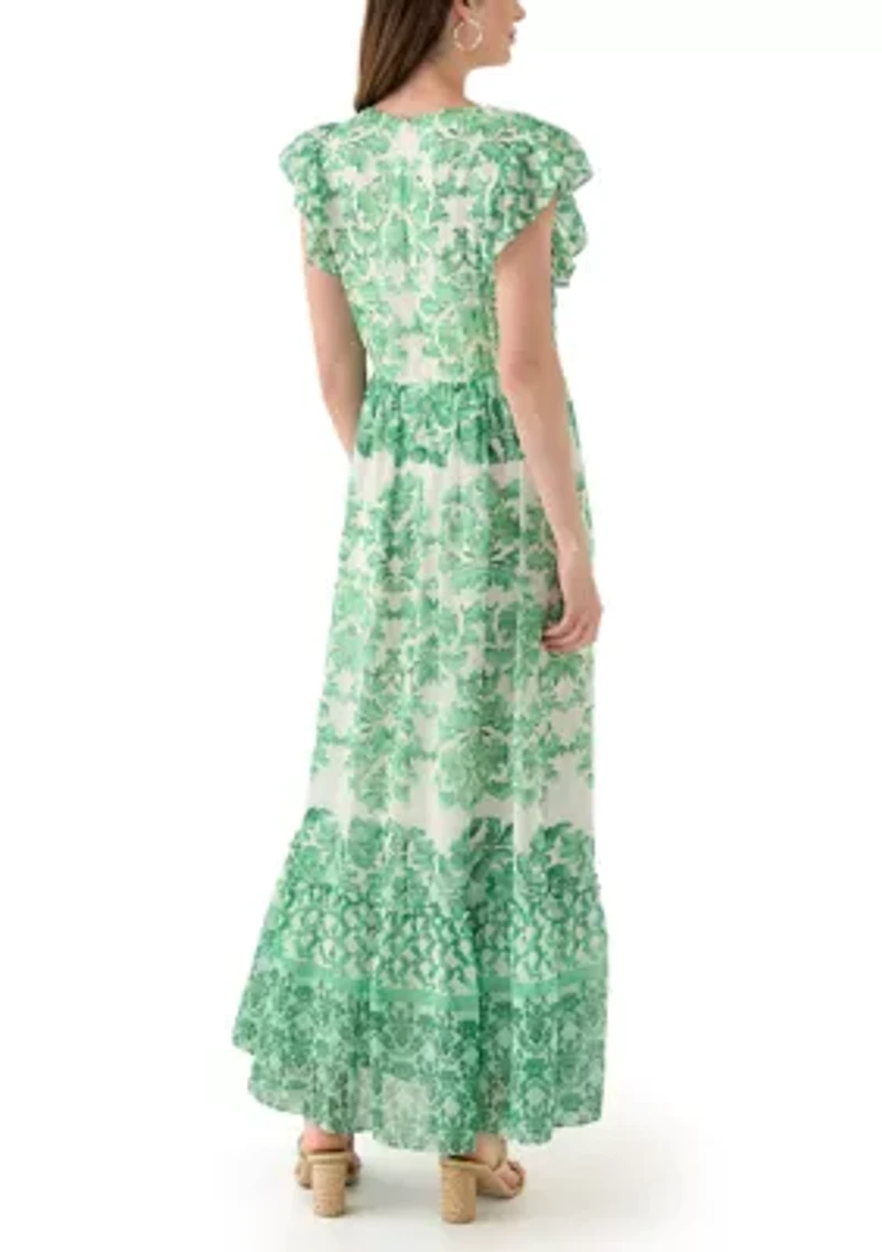 Women's Flutter Sleeve Floral Smock Dress