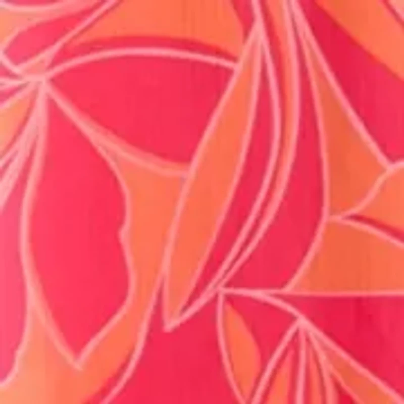 Plus Blouson Sleeve V-Neck Printed Chiffon Maxi Dress