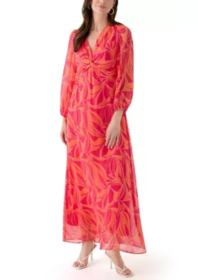 Women's Blouson Sleeve Floral Print Dress