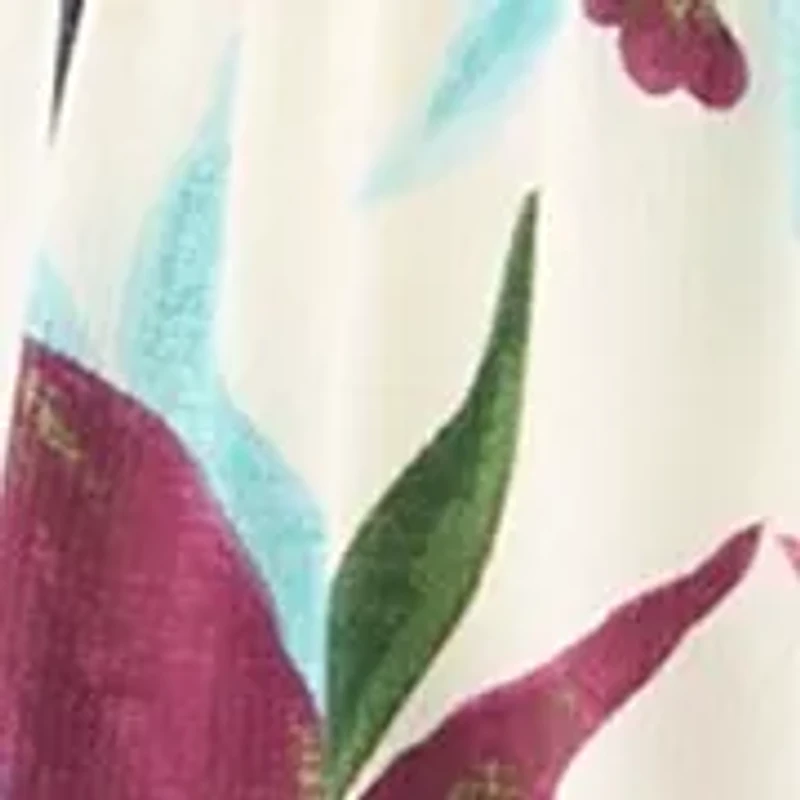 Plus Short Sleeve V-Neck Floral Print Crepe Maxi Dress